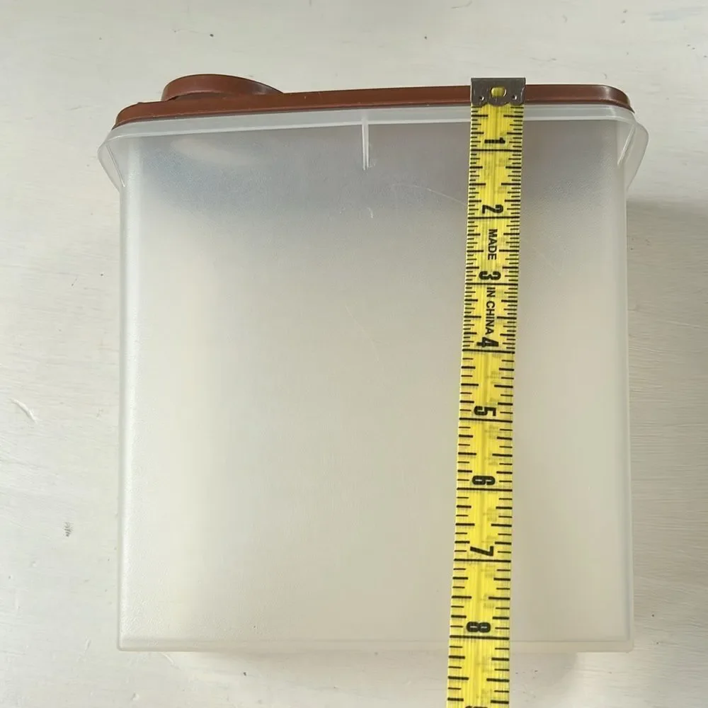 Tupperware Vintage Brown and White Storage Container